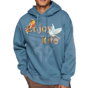 Best Cotton/Polyester Casual DTG Print <b>Hooded</b> Hoodies Men Long Sleeves Solid <b>Fleece</b> Zipper Pocket Winter Customized Colors Logo - Product Image 1