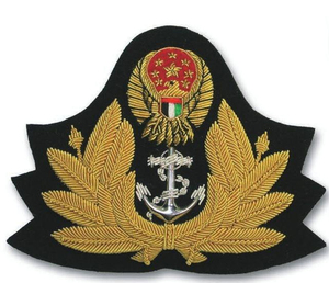 Best OEM Hand-Made Luxury Gold Bullion Wire Sew-On Badges Embroidered Patches with <b>Beads</b> Woven Fabric Material Uniform Wholesale - Product Image 3