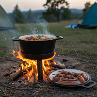 Impression de logo gratuite, bouilloire en fonte détachable, pot en fonte 5/8/10/15L avec plaque de cuisson grill