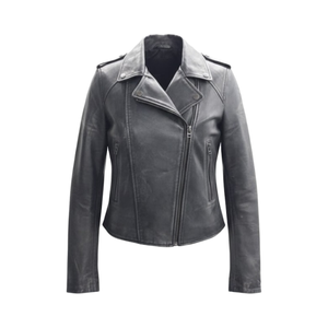 Chaqueta de Cuero para Mujer de Alta Calidad, Diseño Moderno con Mangas Largas, Precio de Mayoreo, Estilo Motera - Product Image 1