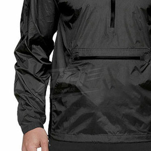 Veste coupe-vent pour homme avec logo personnalisé disponible, fabrication en usine, fermeture éclair à moitié, imperméable, personnalisation de la marque - Product Image 5