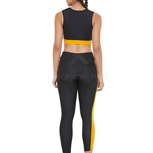 Private <b>Label</b> High Quality Breathable Solid Front Logo Women Yoga Set Outdoor Use Eco-Friendly 2-Piece Spandex/Polyester - Product Image 4