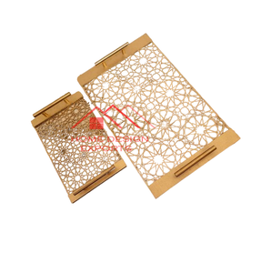 Leaser Cutting Design Home <b>Decor</b> Fancy Metal Tray Coral Design Latest Design Vanity Top <b>Table</b> Top - Product Image 3
