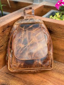 Mochila de cuero Crunch Unisex de gran venta, nuevo bolso Vintage multiusos de cuero genuino de calidad superior con estilo para la escuela - Product Image 4
