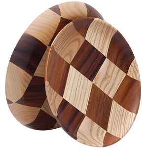 Plateau de service en bois avec design de bloc pour la cuisine à la maison et la table à manger Plateau élégant fait à la main pour les collations de thé et l'utilisation décorative - Product Image 4