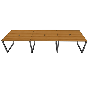 โต๊ะกลุ่ม 6 ชิ้น รุ่น BFTB013-TrapezBamboo ขนาด 360x120 ซม. พร้อมขาเหล็กประกอบสำเร็จสำหรับร้านอาหาร - Product Image 5