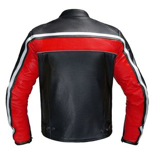 Legacy Red Black Soft Cowhide Leather Racing Motorbike Jacket Removable CE-Certified <b>Protectors</b> Motorcycle Riding Jacket For Men - Product Image 2