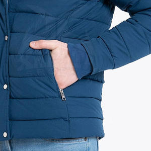Veste matelassée en polyester à col montant pour la saison d'hiver teinte unie Meilleur prix Vente en ligne - Product Image 6