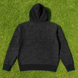 เสื้อฮู้ดดี้ผู้ชายสีดำประดับเพชรเทียม ผ้าฝ้าย 100% สไตล์ลำลอง สีพื้น คุณภาพสูง ผลิตแบบวินเทจ สำหรับฤดูใบไม้ร่วง - Product Image 2