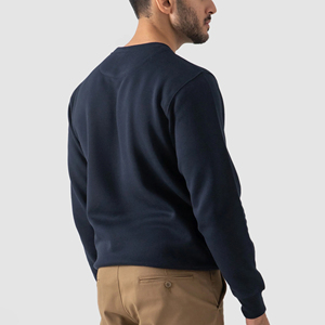 Logo brodé personnalisé pull lourd sweat pour hommes 100% coton de luxe Streetwear vierge épais col rond sweats à capuche - Product Image 2
