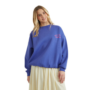 2025 New Arrival Custom Embossed Puff Print Cotton Fleece Lined Oversized Women's <b>Crewneck</b> Sweater Casual Winter/Autumn - Product Image 2