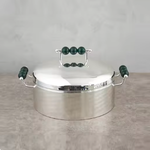 Pots chauds de stockage des aliments en métal fini nickel de qualité supérieure pour la décoration du golfe arabe - Product Image 3