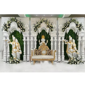 Elegance Hindu Wedding Stage Back <b>Frames</b> Traditional Wedding Stage <b>Backdrop</b> FRP Panels Elegant White <b>Backdrop</b> <b>Frames</b> Decor fiji - Product Image 1