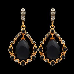 Hot Selling 925 <b>Sterling</b> <b>Silver</b> Drop Earrings with Black Onyx Gemstone Nice Fashion Accessory for Women - Product Image 2