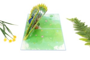 Cartes de vœux 3D Pop-Up en papier avec motif animal personnalisable Style artisanal pour la décoration intérieure pour exprimer l'amour KIRICARD - Product Image 4