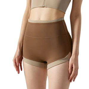 Femmes taille haute trois points 3/4 Slip Shorts décontracté hanche ascenseur couleur bloqué sport Leggings chaud tricoté pour des vêtements de plein air - Product Image 6