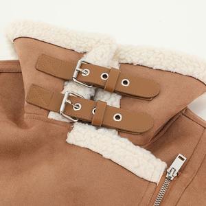 Haute qualité teint respirant matelassé femmes en cuir de mouton véritable gilet veste grand revers plusieurs inventaires automne hiver - Product Image 4