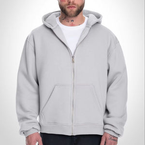 Derniers sweats à capuche en coton molletonné de haute qualité avec logo personnalisé et fermeture éclair surdimensionnée prix de gros sweats à capuche de qualité supérieure durables - Product Image 5