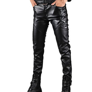 Calidad superior personalizada de talla grande estilo casual Mid Factory Direct gran oferta precio bajo tela transpirable pantalones de cuero hombres - Product Image 2