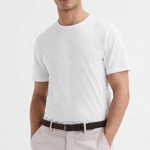 Camiseta de cuello redondo para hombre, Camiseta de algodón de gran tamaño, Pima Camiseta de algodón de manga corta, Camiseta de algodón Tac de Color sólido hecha a medida para hombre - Product Image 3