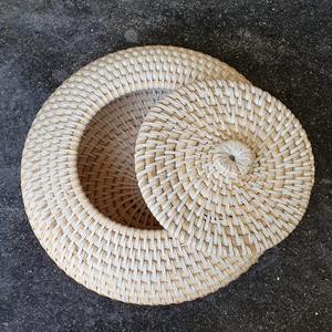 Boîte ronde en rotin naturel avec couvercle, boîte de rangement artisanale, écologique, décoration naturelle pour la maison et la maison, vente en gros du Vietnam - Product Image 4
