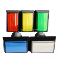 Bouton rectangulaire en plastique 50mm*30mm, interrupteur de commande, lumière LED, pour borne d'arcade, machine à monnayeur, Fire Link, personnalisable, prise US 8