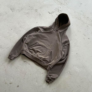 Custom Streetwear Washed <b>Hoodies</b> Blank <b>Black</b> 450gsm French Terry Vintage Distressed Acid Wash <b>Zip</b> <b>up</b> <b>Hoodies</b> <b>Men</b> - Product Image 3