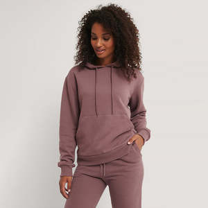 Sudaderas con capucha lisas con hombros caídos para mujer, ropa de calle transpirable de gran tamaño de algodón 100%, Sudadera con capucha y logotipo personalizado, Top OEM al por mayor - Product Image 1