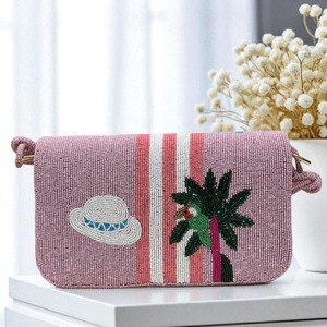 Bolso de hombro de noche con cuentas de ABS hecho a mano de lujo para mujer, monedero de poliéster con infusión de perlas para banquetes y uso informal - Product Image 5