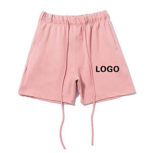 Shorts de sport pour hommes de haute qualité, taille élastique, polyester/coton, noir uni, logo personnalisé sur le devant, décontracté, imperméable, séchage rapide - Product Image 5