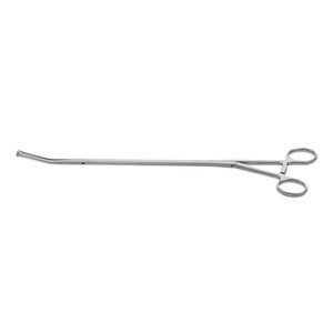 Les pinces Allis ont des mâchoires incurvées vers la gauche, 6 mm de large, un manche de 7 mm, une longueur de travail de 9,5 pouces (24 cm). Longueur totale 13,5 pouces (34 cm). - Product Image 1
