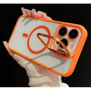 Coque iPhone 17 Air en métal avec support d'appareil photo et anneau magnétique, avec verres de protection orange - Product Image 1