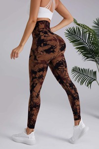 Nouveau ensemble de leggings d'entraînement de gymnastique 4 pièces pour femmes soutien-gorge de sport à dos ouvert pantalon de Fitness taille haute costume de Yoga côtelé avec motif solide - Product Image 5