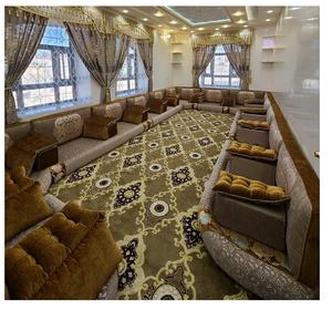 Diseño interior árabe Majlis, diseño clásico moderno, elegante conjunto de sala de estar, asientos de esquina de lujo, diseño que ahorra espacio - Product Image 1