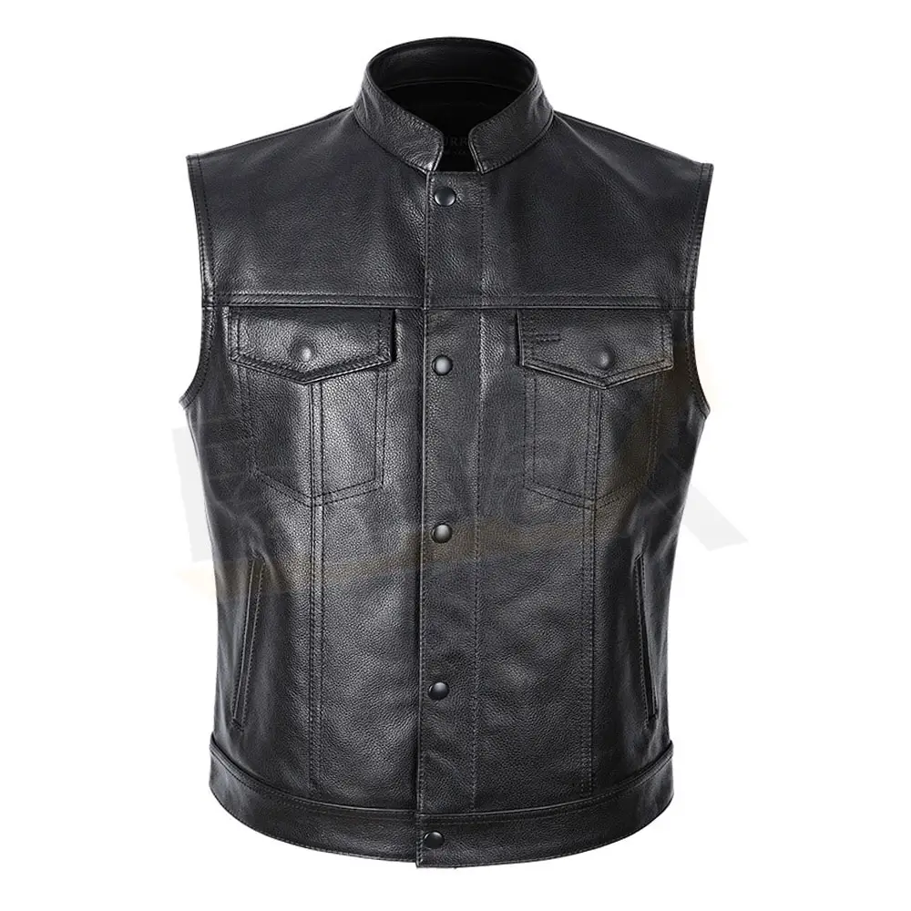 High Quality Stylish Latest Design Leather Vest For Men /Wholesale New Arrival Lightweight Leather Vest