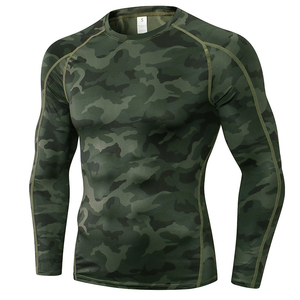 Camiseta Deportiva de Manga Larga con Cuello Redondo y Logotipo Personalizado, para Entrenamiento Atlético y Fisicoculturismo, de la Mejor Calidad, con Protección UV, MOQ Bajo, Color Camuflaje, para Hombre - Product Image 2