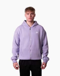 OEM 100% Sweats à capuche en coton Violet Poids lourd 465GSM Streetwear zippé avec Baggy Drop Shoulder Fit Respirant pour l'hiver - Product Image 1