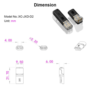 Conectores <span class=keywords><strong>de</strong></span> Cable <span class=keywords><strong>de</strong></span> Bajo Voltaje <span class=keywords><strong>Enchufables</strong></span> Sin Pelar, Conectores <span class=keywords><strong>de</strong></span> Cable LED <span class=keywords><strong>Enchufables</strong></span> <span class=keywords><strong>de</strong></span> 2 Cables para AWG 20-22 - Product Image 3