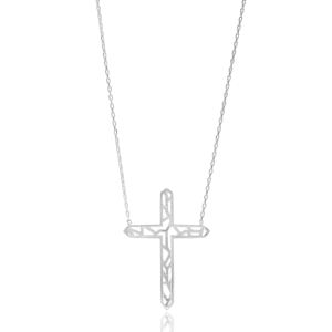 Origami Cruz diseño elegante encanto COLLAR COLGANTE turco hecho a mano venta al por mayor 925 joyería de plata esterlina - Product Image 1