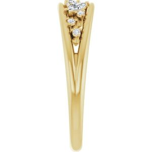 Anillo Stuller de Oro Blanco de 14K con Espacio Negativo 124185:601P, Incrustaciones de Zirconia con Corte Marquesa Ovalado y Patrón Geométrico para Compromiso - Product Image 4