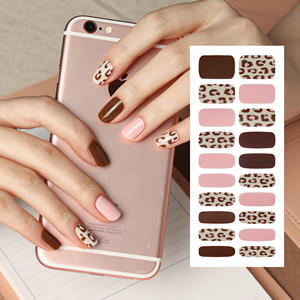 ShineB Lovely Mint Chocolate Leopard Design 2D Gel Nail Stickers Easy Self Nail Art Fabriqué en Corée-Modèles #45777 & #45778 - Product Image 2