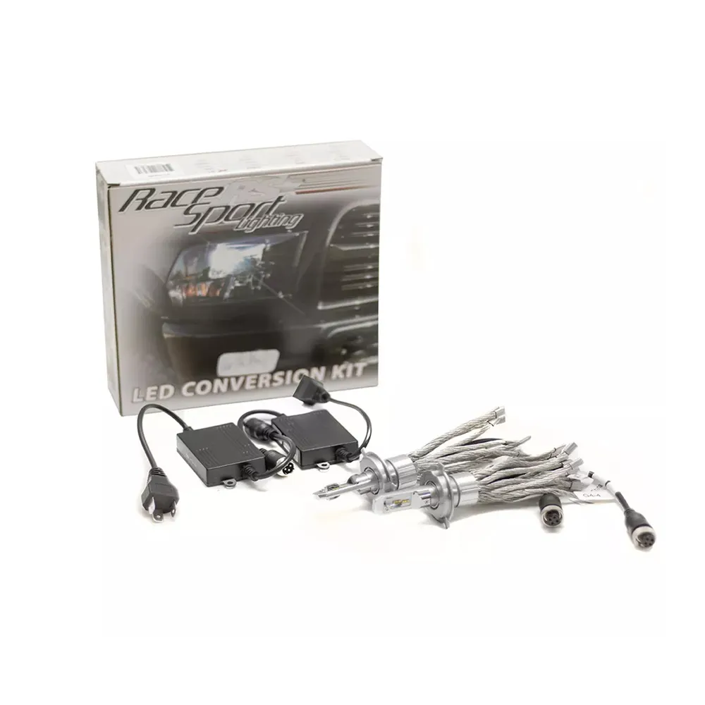 High Quality H7 GEN4 LED Headlight Conversion Kit with 360 Clock-Able Base Focus Optics and Copper Stranded Rope Heat Sinks