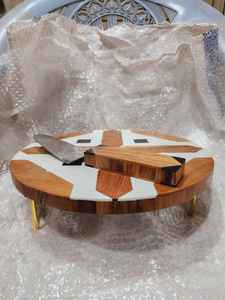 Amira ที่ตั้งเค้กทำจากไม้เรซินของสะสมพร้อมถาดโชว์ขนมแฮนด์เมดของตกแต่งโต๊ะสำหรับงานแต่งงาน - Product Image 5