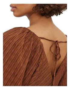 ชุดเดรสคลุมเข่าของผู้หญิงคอวีแบบผูกเอวสไตล์โบราณ - Product Image 3