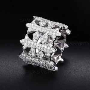 Bague croix en diamant glacé pour femmes à la mode 10K/14K/18K or D couleur Vintage Hip Hop bijoux de haute qualité pour le réglage de pavé certifié - Product Image 1