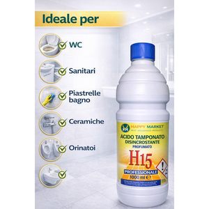 HM H15 Détartrant WC liquide acide parfumé 2 x 1L (2L) – Puissant décapant de calcaire pour sanitaires et céramiques - Product Image 2