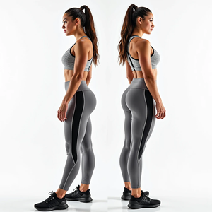 Ensemble de yoga personnalisé pour femmes d'automne, grande taille, respirant, en spandex/polyester, confortable, motif, logo avant, élégant, décoratif - Product Image 1