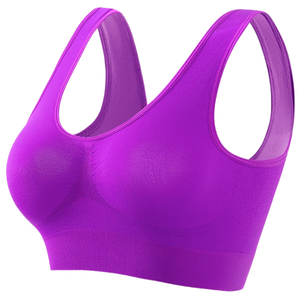 Soutien-gorge de sport sans couture, doux, extensible, respirant, confortable, avec bonnets amovibles, taille plus - Product Image 3