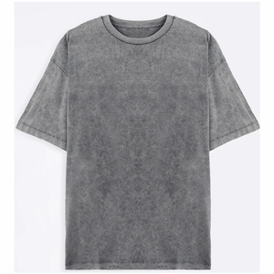 Camiseta para hombre Camiseta lavada al por mayor Camiseta de peso pesado Camiseta negra de gran tamaño Camiseta personalizada vintage con lavado ácido gráfico para hombre - Product Image 2