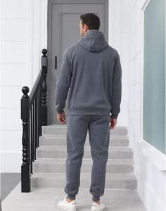 <b>Mens</b> Fashion Two-Piece Sportswear Gym Workout <b>Running</b> Suit Hooded Solid Pattern Winter Tracksuit Hoodie and <b>Pants</b> - Product Image 3